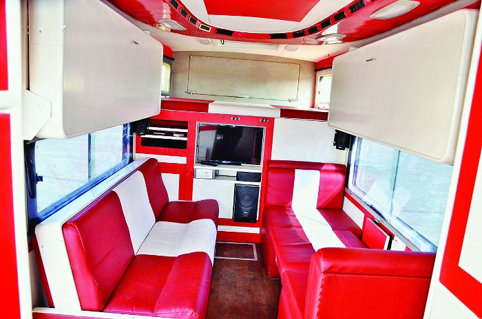 Luxury Caravan - Inner view with storage