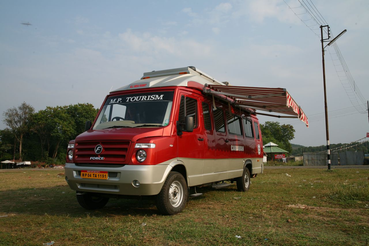 Luxury Caravan - Outside view with kitchen