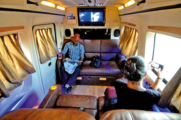 Luxury Caravan - Inner view with storage